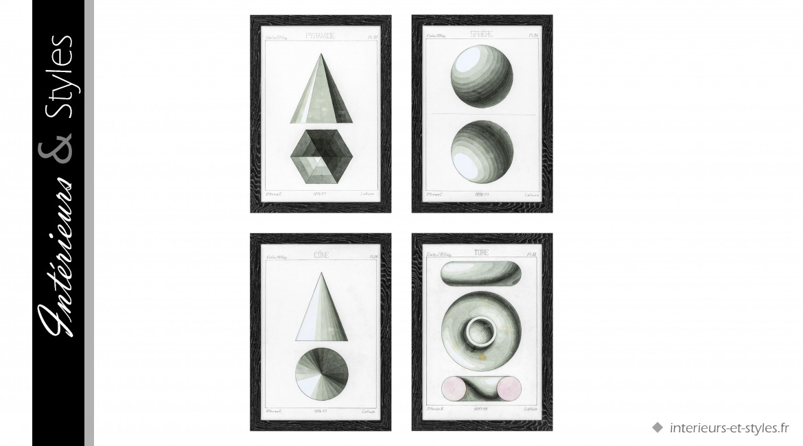 Cadres de Stéphanie Monahan par Eichholtz, oeuvre de projections sphériques