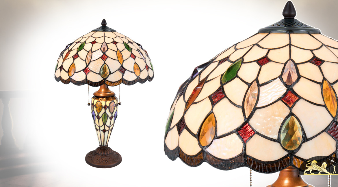 Lampe de style Tiffany, Casino Lionceau, Ø40cm / 60cm