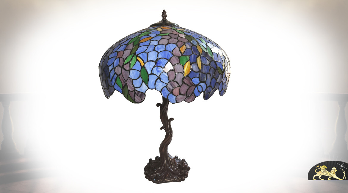 Lampe de style Tiffany, Le lac de la Camseau, Ø43cm / 61cm