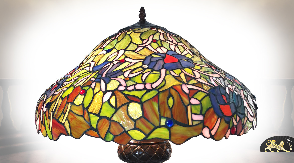 Grande lampe de style Tiffany, La Villa Samperi, Ø57cm / 83cm
