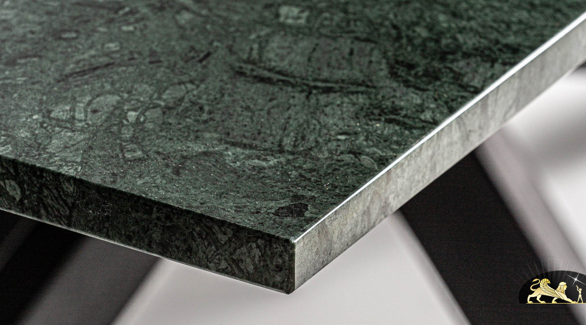 Grand plateau en marbre véritable, déclinaison de vert, 200 x 100 cm