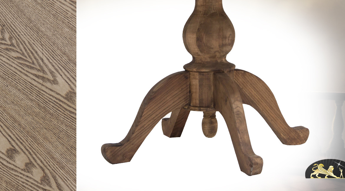 Table ronde en bois d'orme finition naturelle, de style rustique chic, Ø100cm