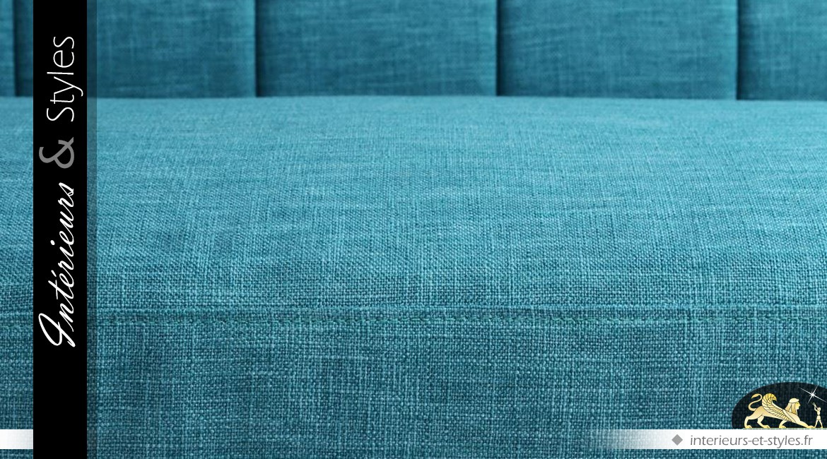 Canapé de style scandinave en tissu coloris bleu Tiffany