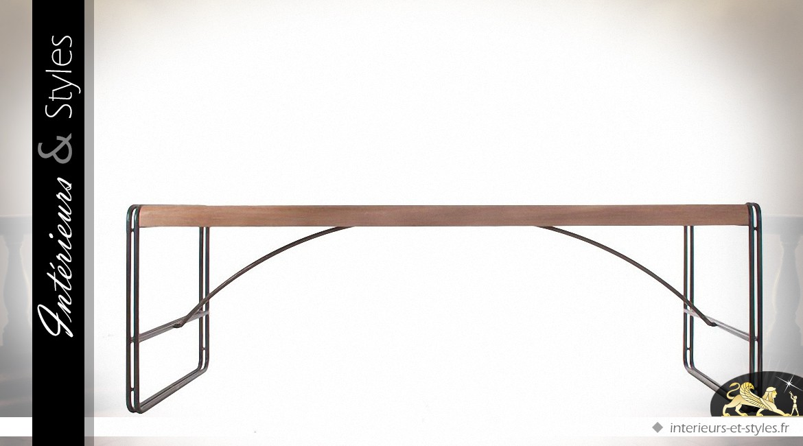Table de salle à manger design en bois et métal 240 cm