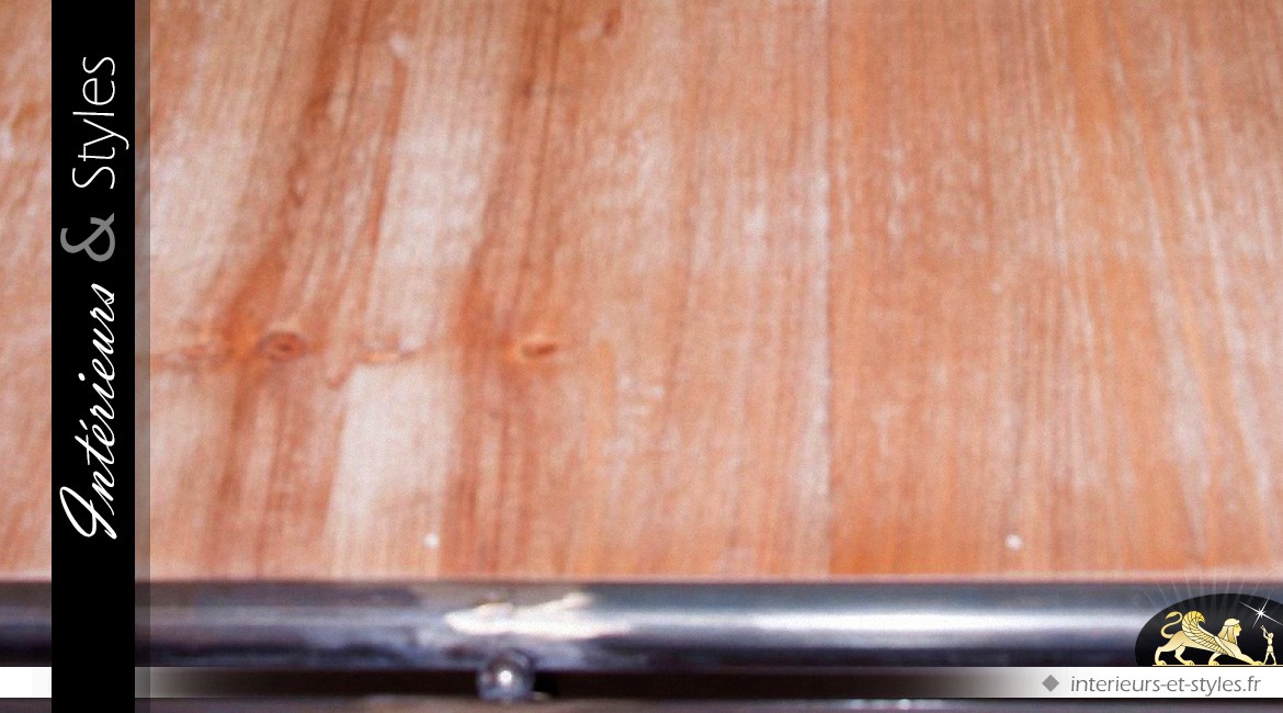 Table de salle à manger design en bois et métal 240 cm