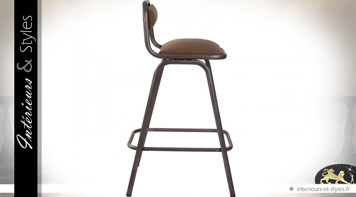 Chaise haute bois et métal de style industriel