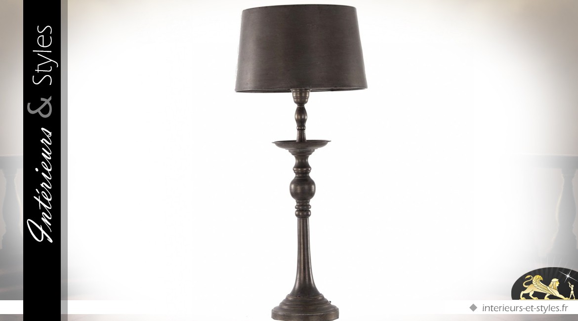 Lampe de salon en métal avec abat-jour métal 78 cm