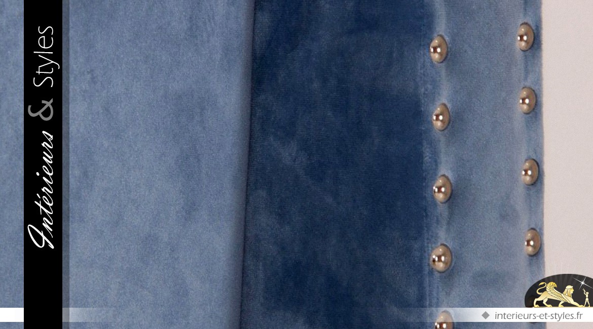 Tête de lit rétro en velours bleu clair
