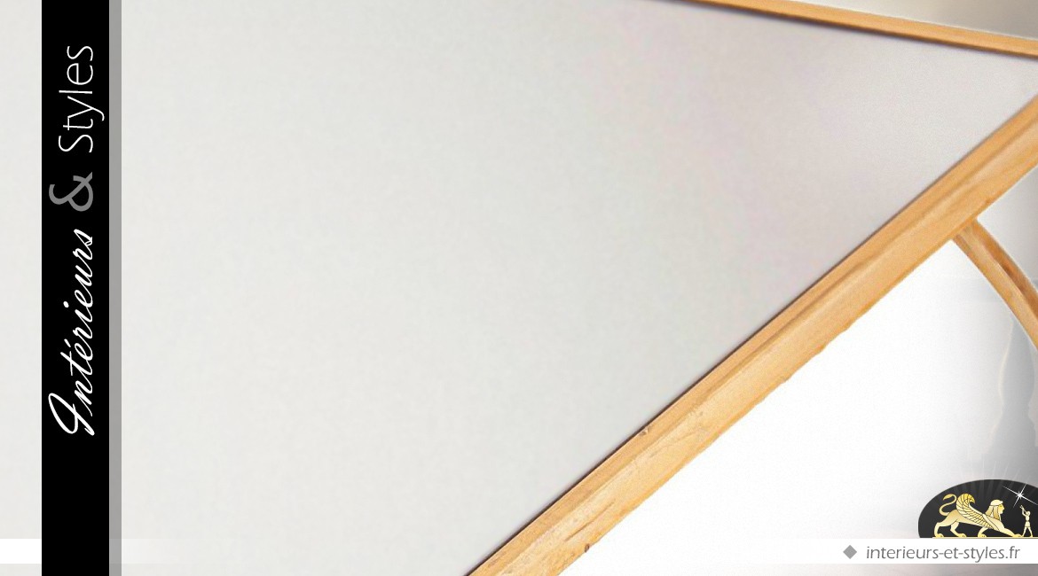 Table basse design en métal doré et plateau miroir