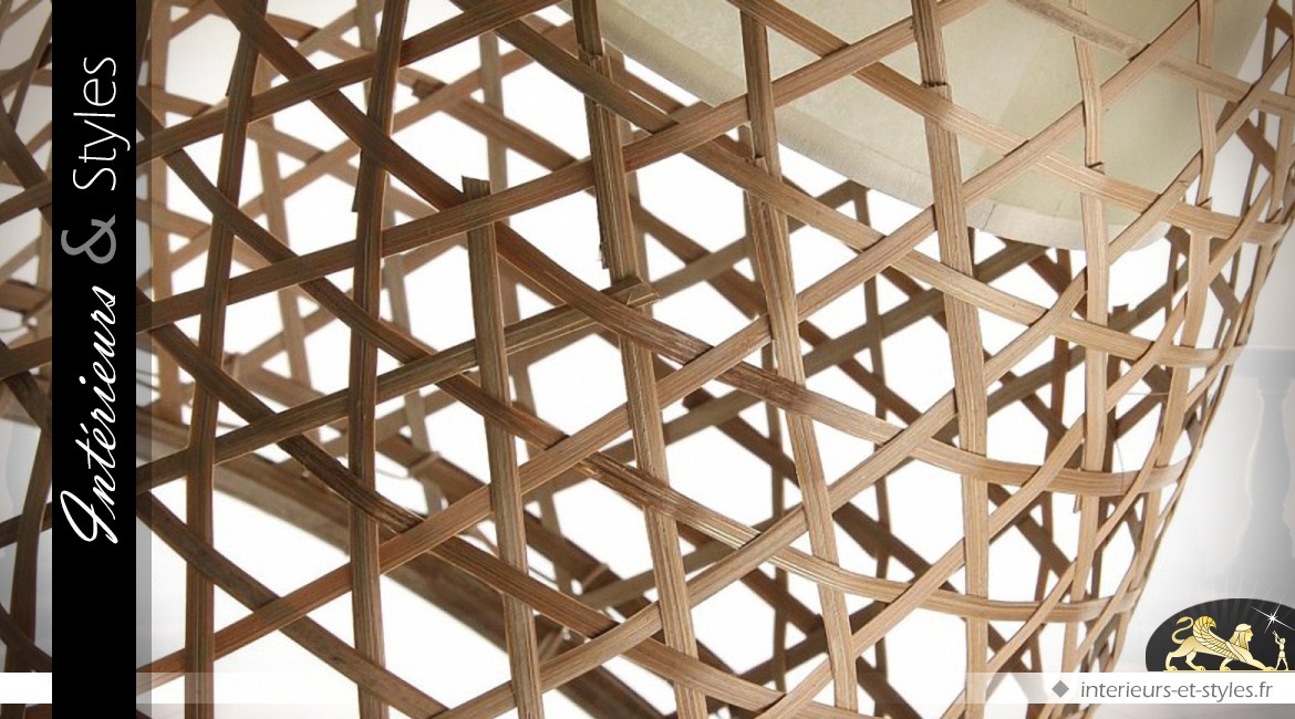 Suspension design en bambou en forme de grand cône 60 cm