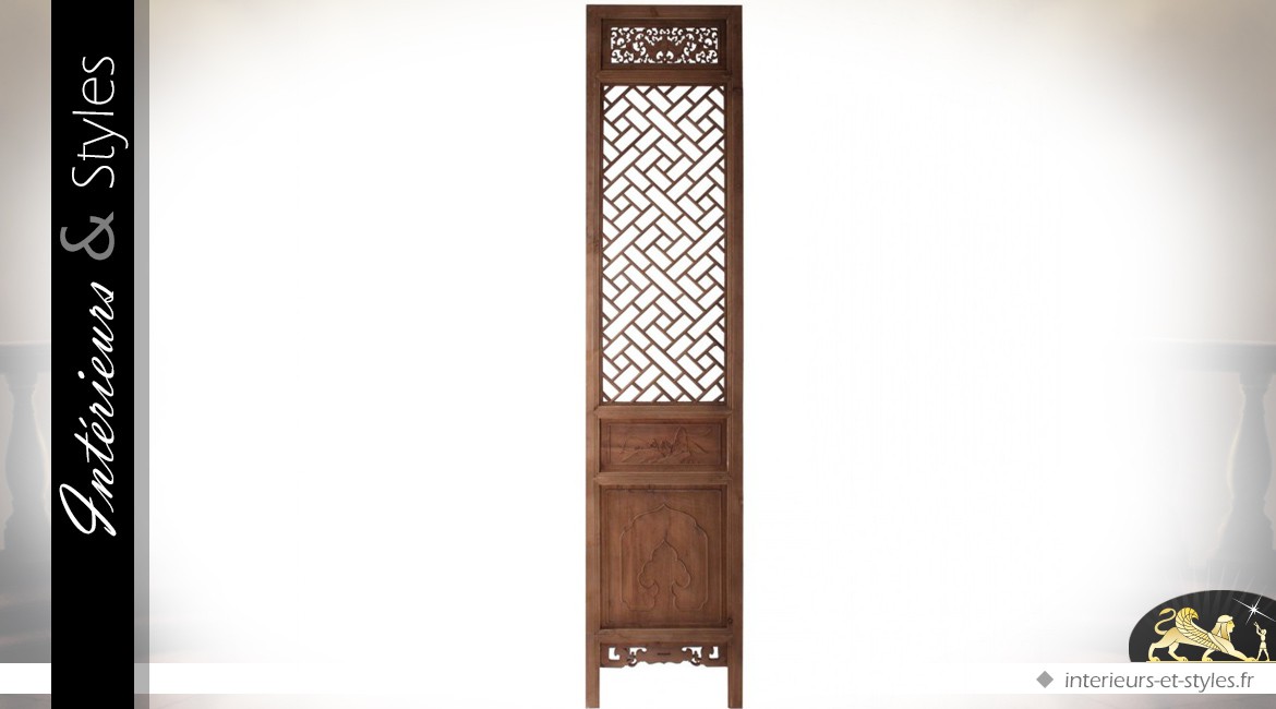 Battant de porte décoratif en orme et de style oriental 208 cm