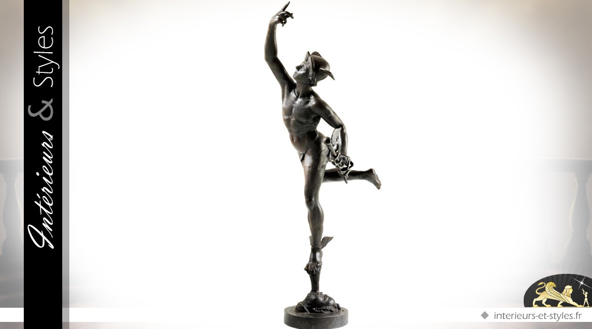 Statue de Mercure finition bronze antique 201 cm