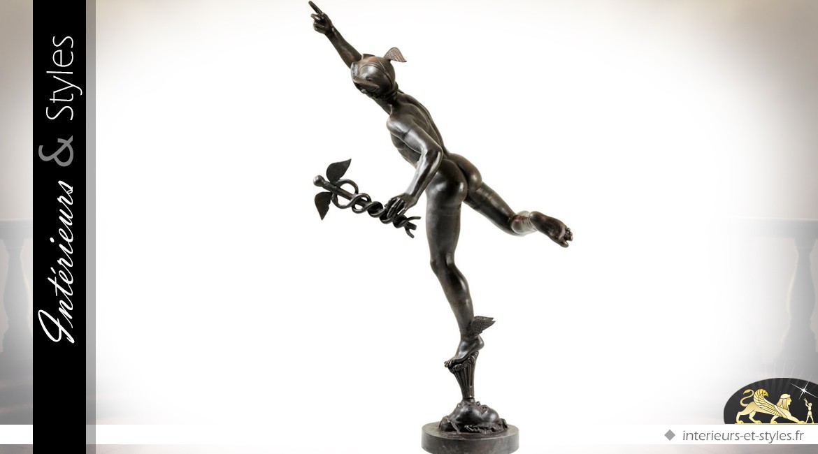 Statue de Mercure finition bronze antique 201 cm