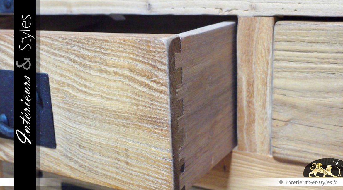 Commode style industriel en bois et métal 4 tiroirs