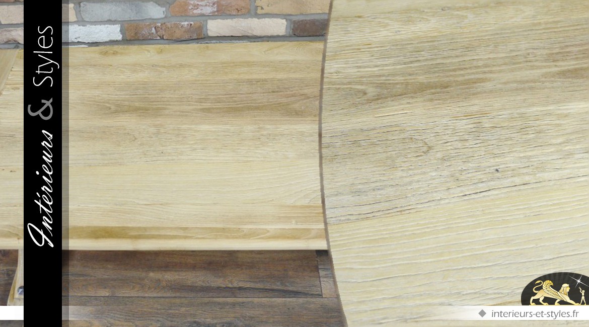 Table basse en bois massif à croisillons