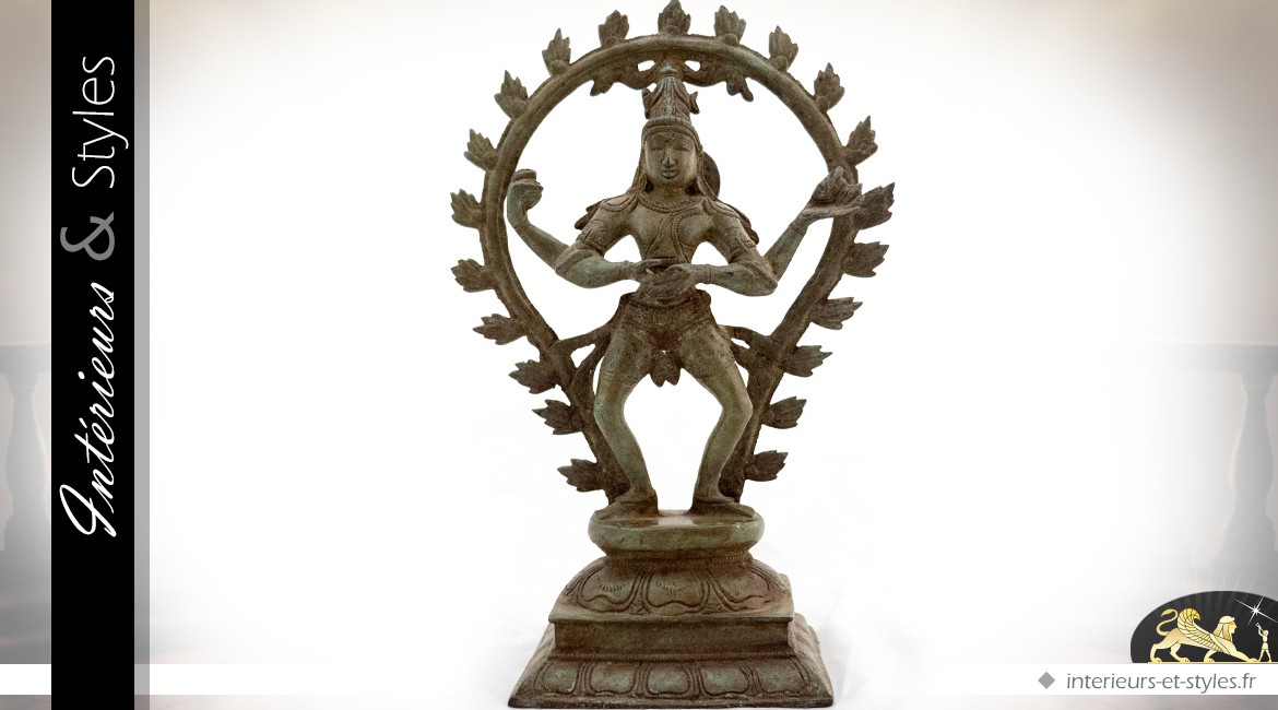 Statuette Shiva en bronze vieilli (34 cm)