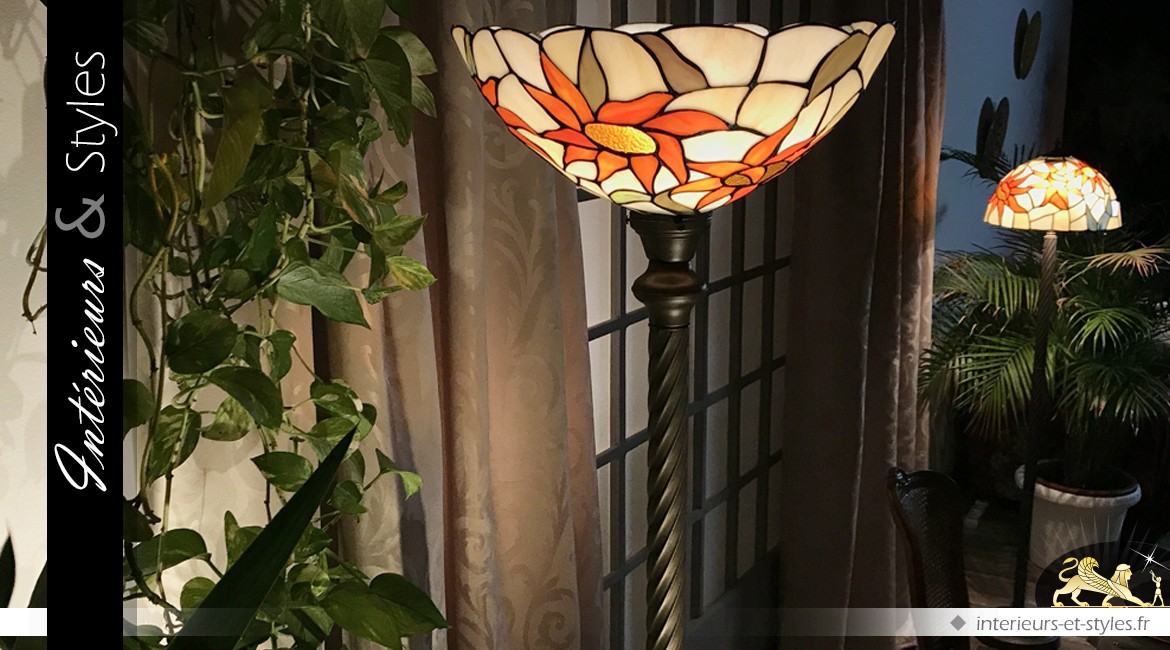 Grand lampadaire Tiffany : Ensoleille toi 198 cm