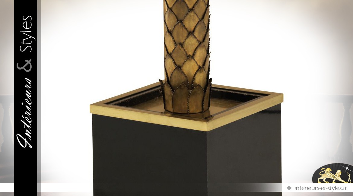 Lampadaire Art Déco en forme de grand palmier en laiton doré ancien 147 cm