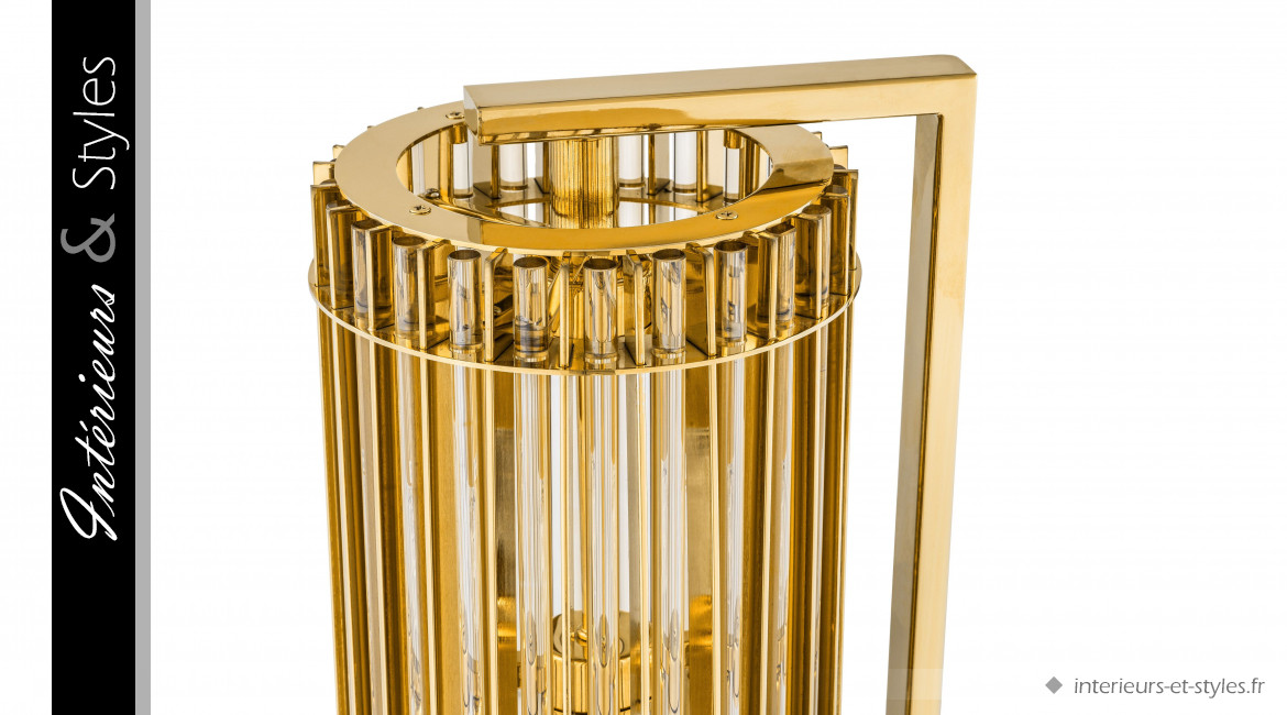 Lampe de salon design Pimlico signée Eichholtz, en acier finition dorée