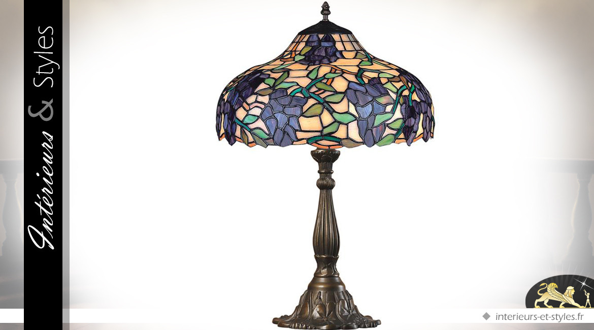 Lampe Tiffany de salon : Graines de raisin 59,5 cm