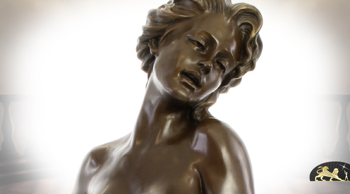Sculpture érotisme féminin sur bronze style antique 65 cm