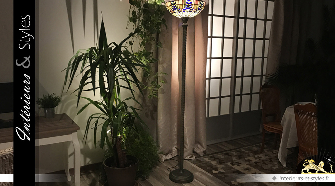 Grand lampadaire Tiffany L'écho du fleuve 185 cm