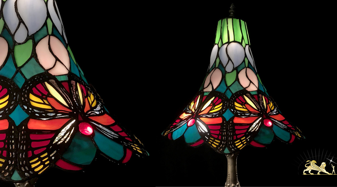 Lampe de salon de style Tiffany, modèle Capucine 63cm (Ø33cm)