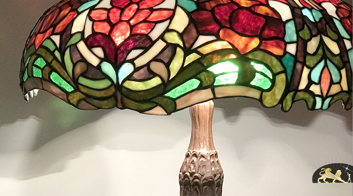 Lampe de salon Tiffany : Lueur du soleil levant - Ø50cm