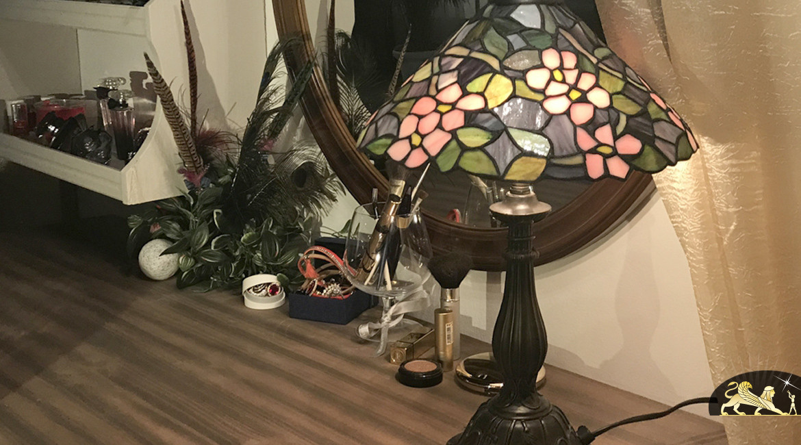 Lampe de chevet Tiffany : Journée d'automne - Ø30cm