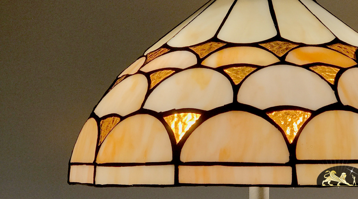 Lampe de chevet Tiffany : Clémentine confite - Ø30cm