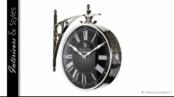 Horloge de gare Regent Street, reproduction en métal chromé, 39cm