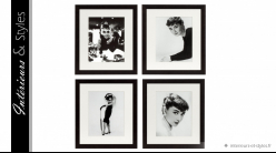 Ensemble de 4 portraits d'Audrey Hepburn, signés Eichholtz