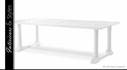 Table Bell Rive signée Eichholtz, modèle rectangulaire, en aluminium finition blanc