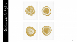 Cadres Gold Foil signés Eichholtz, ensemble d'impressions botaniques dorées à la feuille