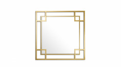 Miroir design Morris signé Eichholtz, en acier finition chromé doré