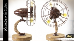 Lampe de table de style rétro en forme de ventilateur 60 cm