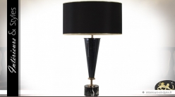 Lampe de table noir et or en verre et métal 80 cm