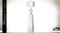 Lampe design chromée sur piédestal 166,5 cm