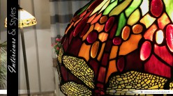 Suspension de style Tiffany : lumineuses libellules Ø 50