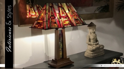 Lampe Tiffany : la Cité interdite - 61cm de hauteur finale