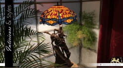 Grande lampe Tiffany : le cavalier du Soleil (103 cm)