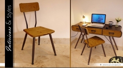 Chaise de style indus et rétro en bois et métal