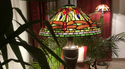 Lampe de salon Tiffany : Libellules scintillantes - Ø50cm