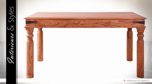 Table rustique salle à manger acacia massif 150 cm